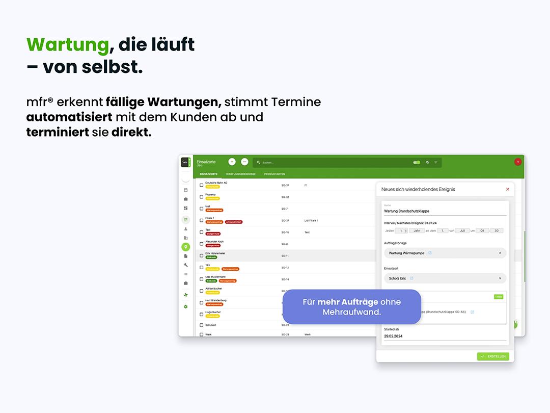 mfr® Field Service Management - Automatisiere deine Wartungen