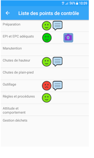 MaSecuPro - Un contrôle en cours de réalisation sur l'application Android MaSecuPro