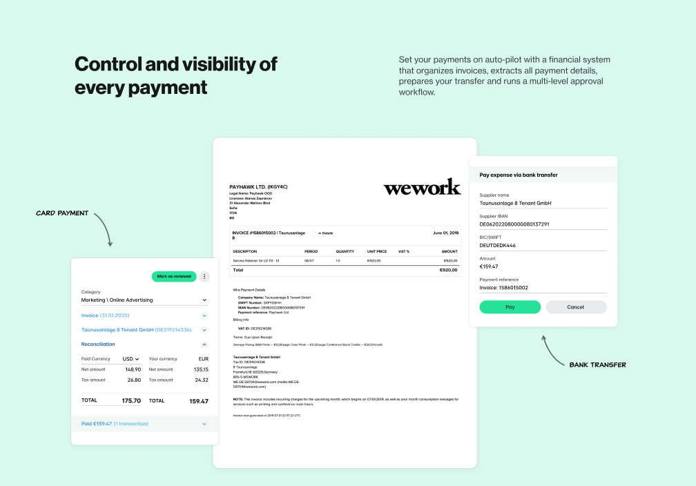 Payhawk - Payment with SEPA and Faster Payments