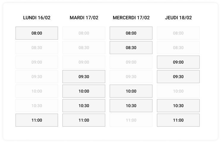 Datelist - Vue weekly Datelist - Vue weekly