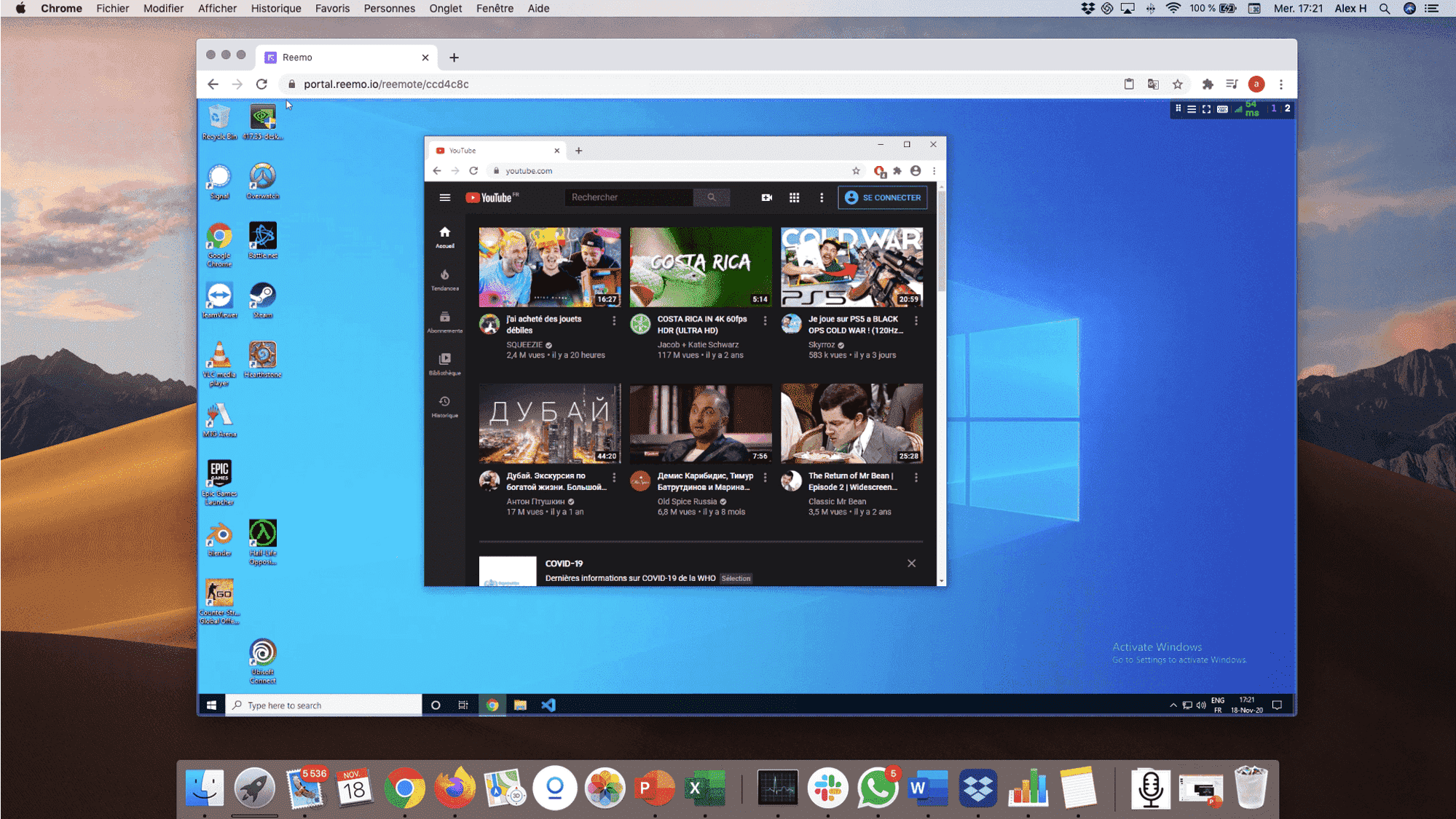 Reemo - Depuis un mac personnel, j'accède en streaming à mon PC pro sous windows Reemo - Depuis un mac personnel, j'accède en streaming à mon PC pro sous windows