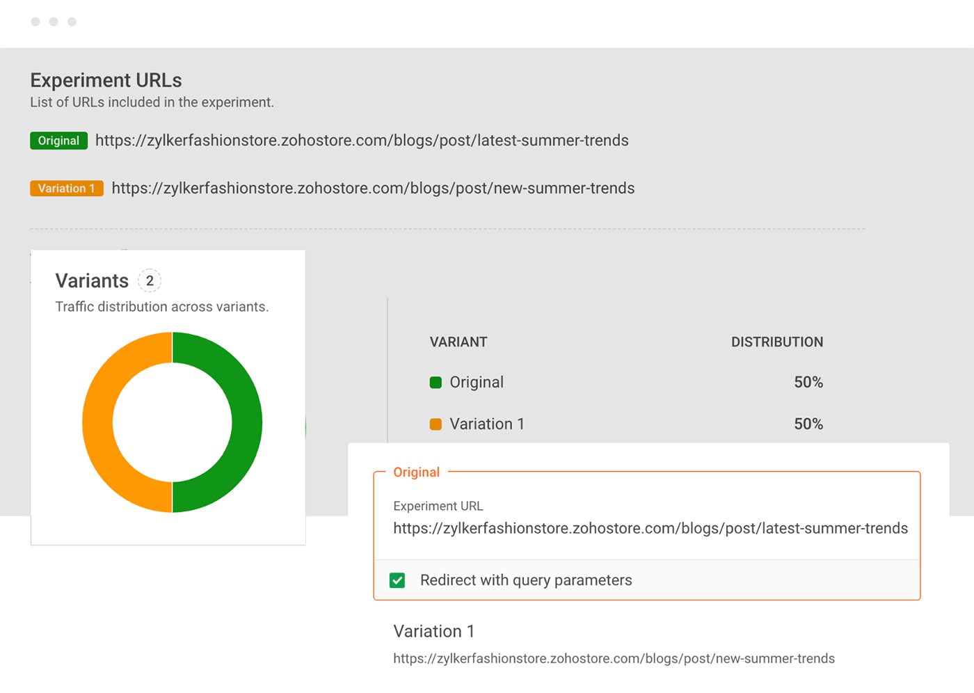 Zoho PageSense-split-url-testing