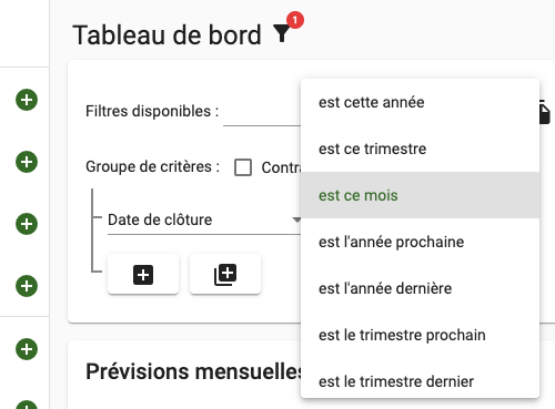 Nombreuses possibilités pour filtrer sur les dates Nombreuses possibilités pour filtrer sur les dates