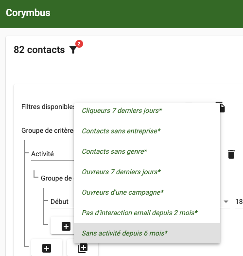 Filtres prédéfinis et personnalisables Filtres prédéfinis et personnalisables