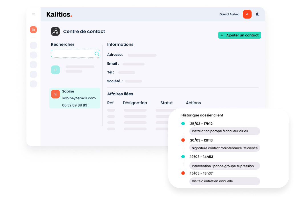 Kalitics - ERP BTP gestion du centre de contact