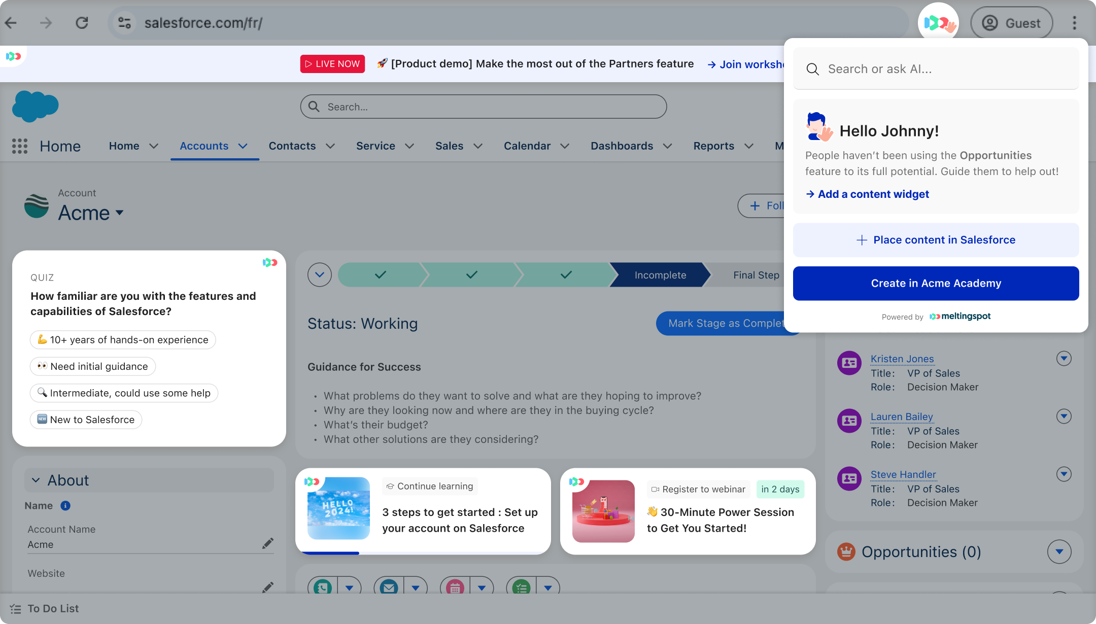 MeltingSpot - Embed widgets directly into your software—no extra tools required.