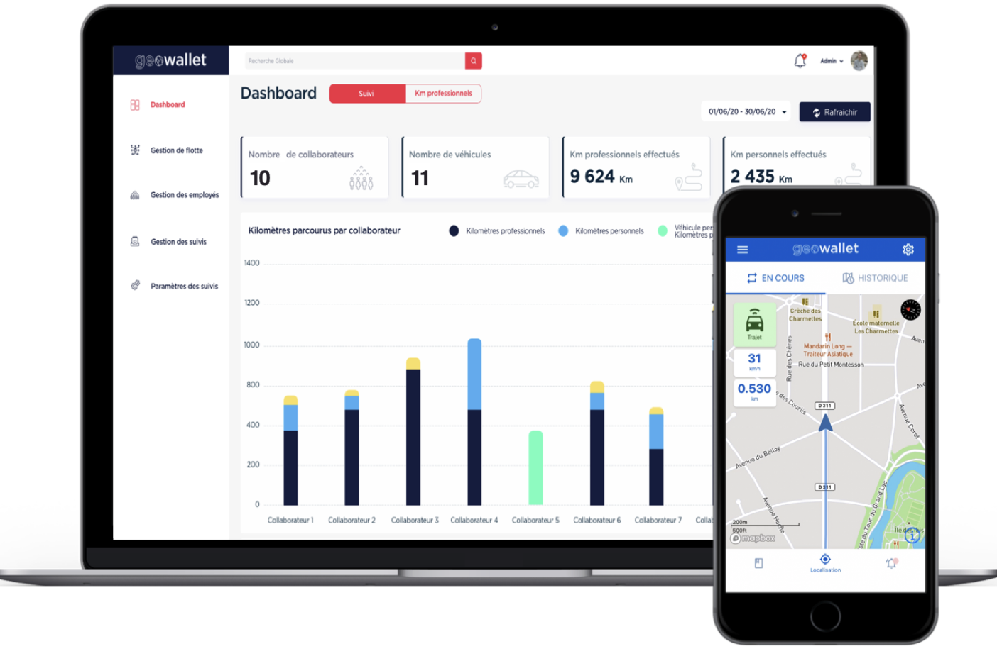 Geowallet-Dashboard + phone