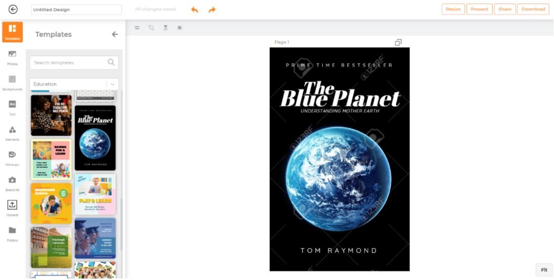Interface de Designmaker pour modifier les templates Interface de Designmaker pour modifier les templates