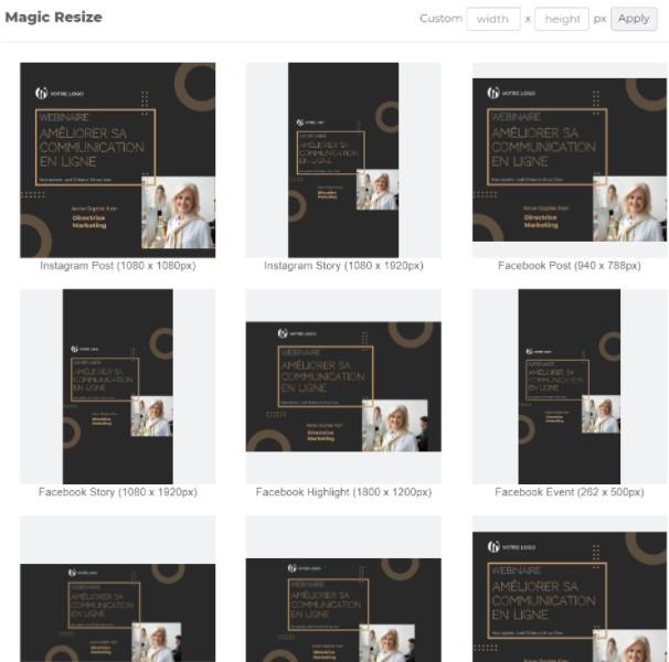 Le Magic resize pour redimensionner rapidement les designs selon les formats des medias sociaux Le Magic resize pour redimensionner rapidement les designs selon les formats des medias sociaux