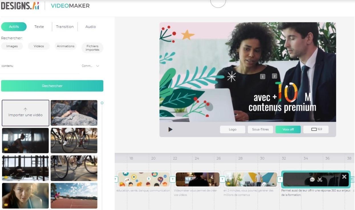 Interface de l'éditeur de Videomaker