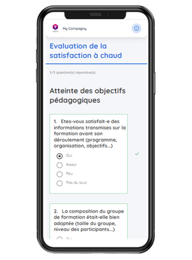 e-parcours - Evaluation de la satisfaction à chaud