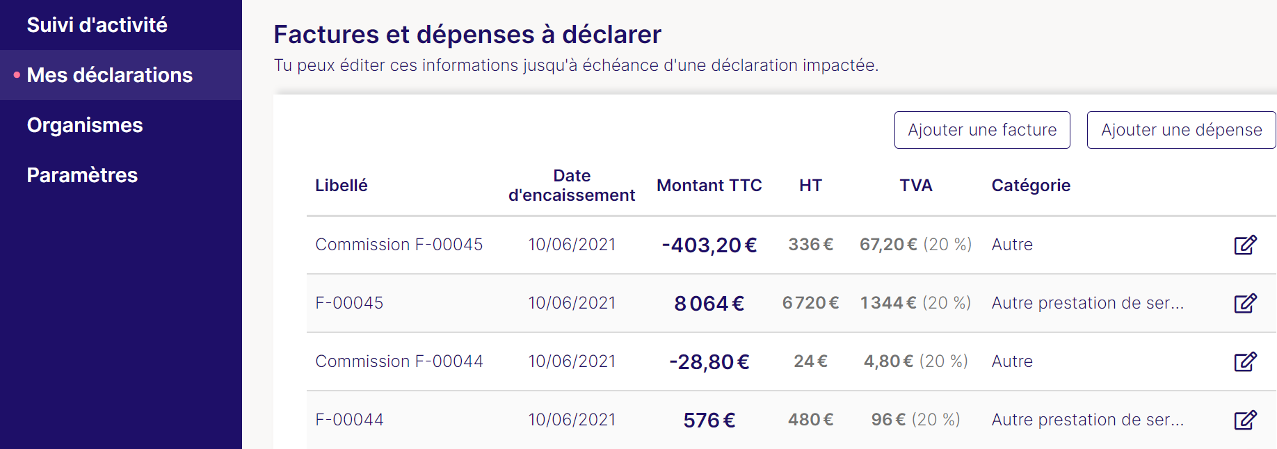 Gestion des factures et dépenses en cours Gestion des factures et dépenses en cours