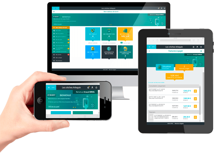iNoé Espace Famille est une application web accessible via smartphone, tablette, PC ou Mac.