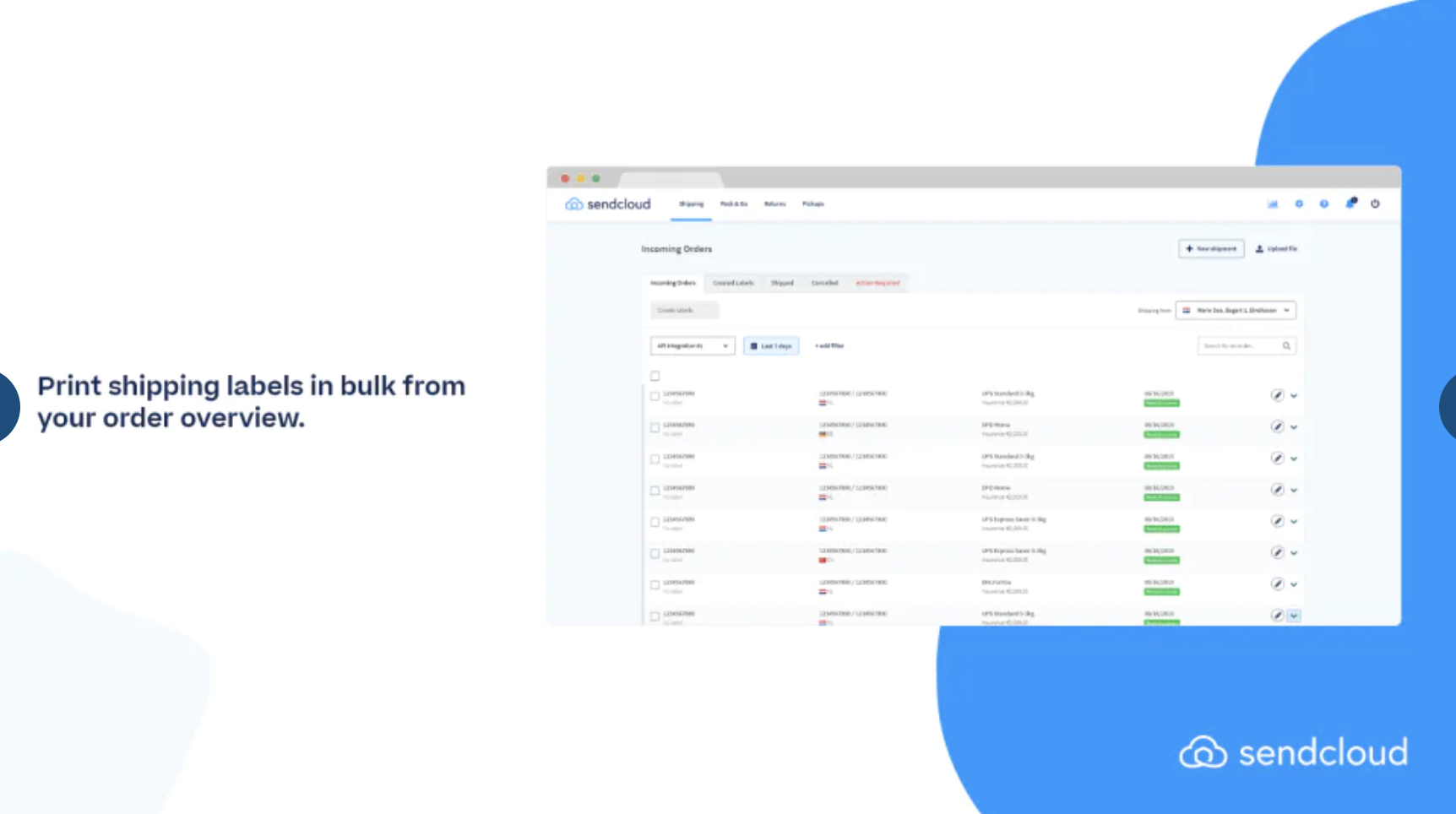 Sendcloud - Impression d'étiquettes en masse