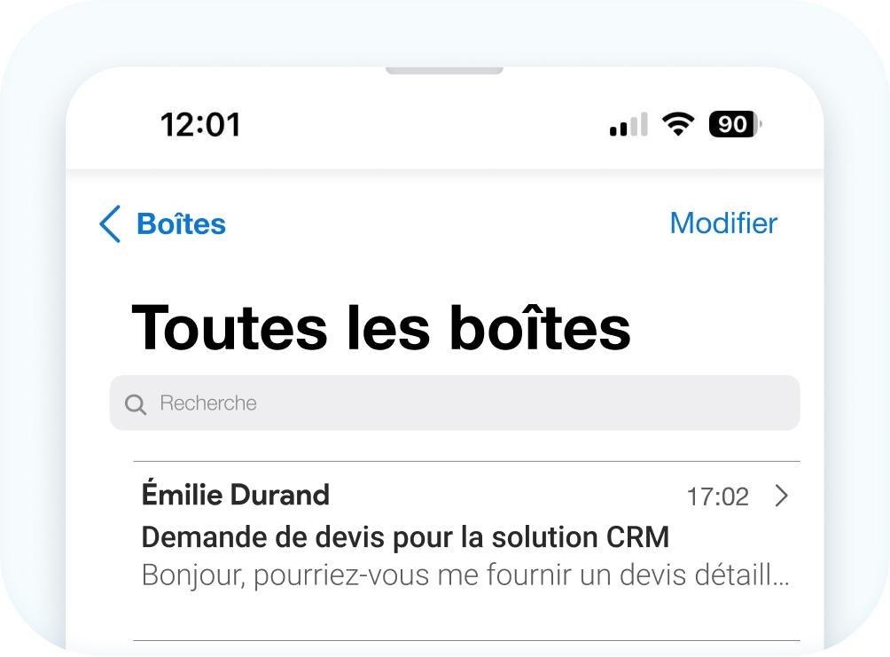 Webmecanik Pipeline - CRM - Envoyez facilement vos emails depuis votre CRM mobile