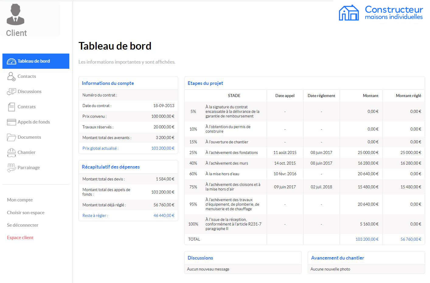 Application clients affiliée à CAPMI
