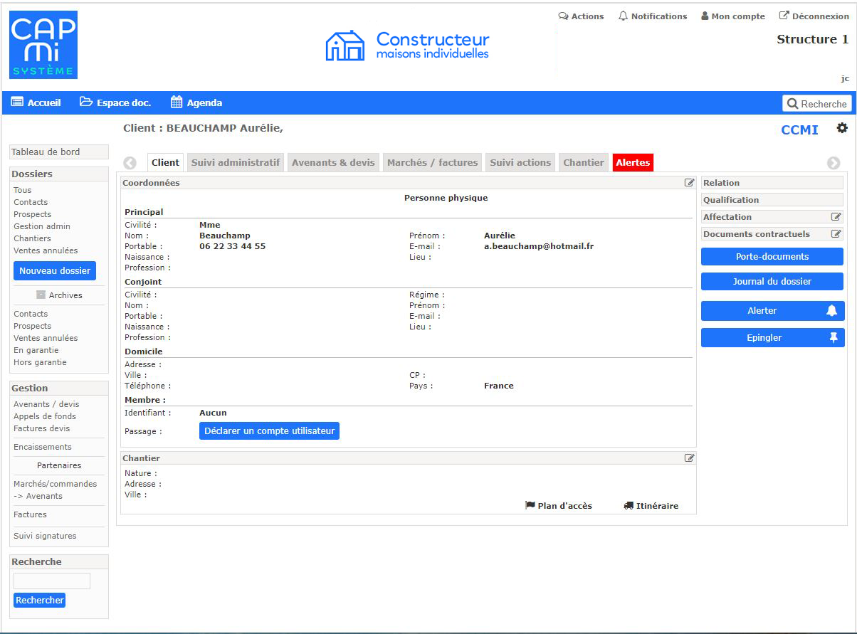 Gestion des dossiers clients