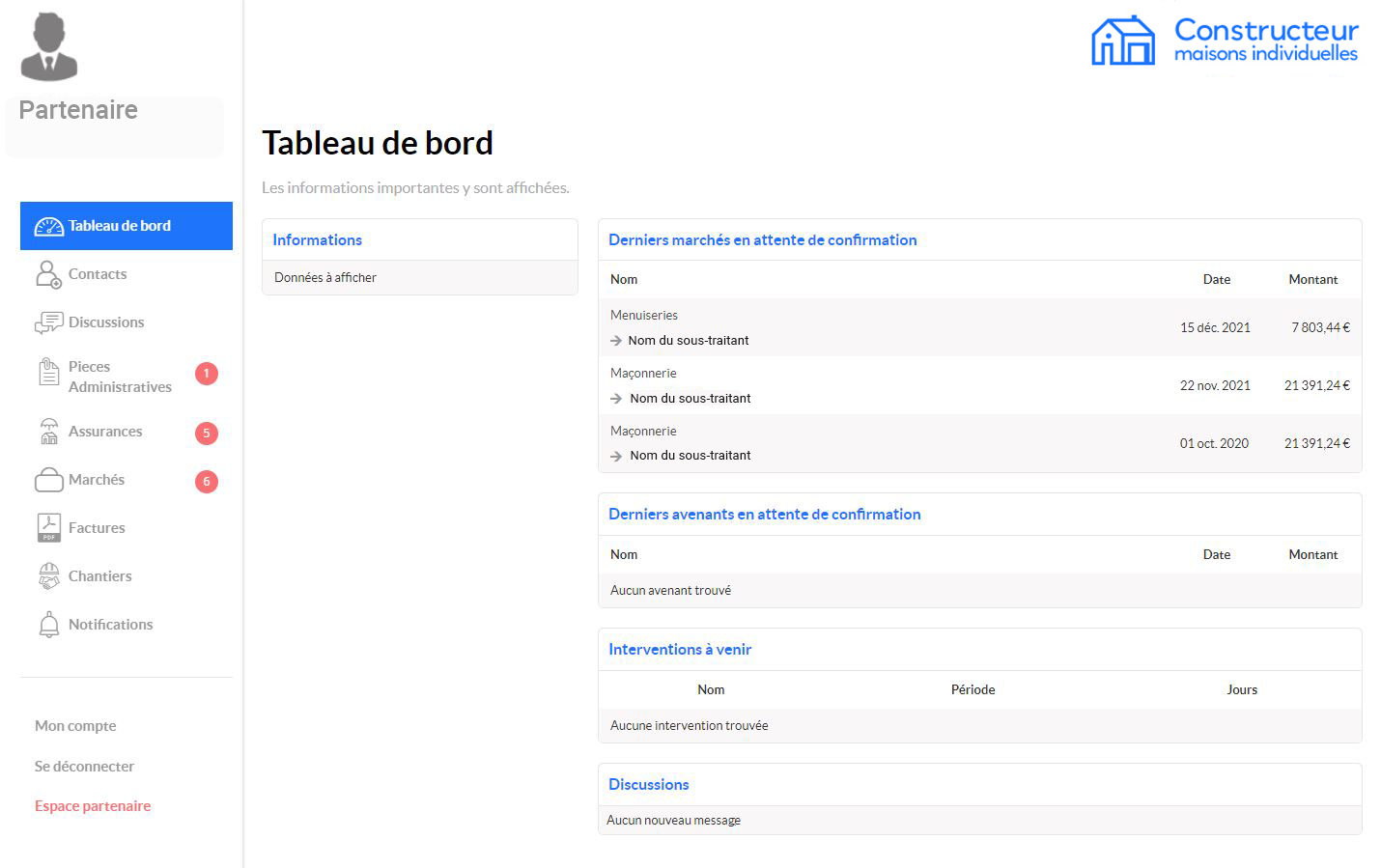 Application partenaires affiliée à CAPMI