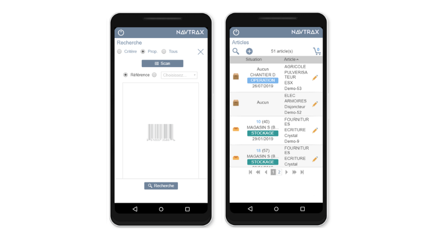 mobile et tablette, lecteur code-barre