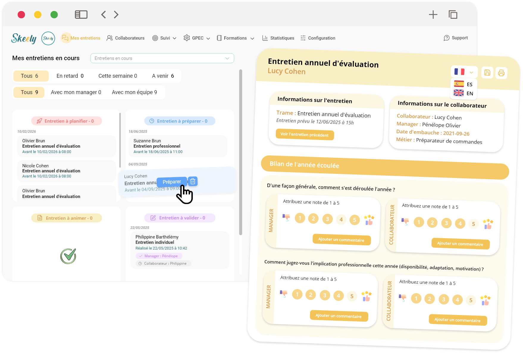 Skeely - Une trame d'entretien adaptable en fonction de vos questions/collaborateurs