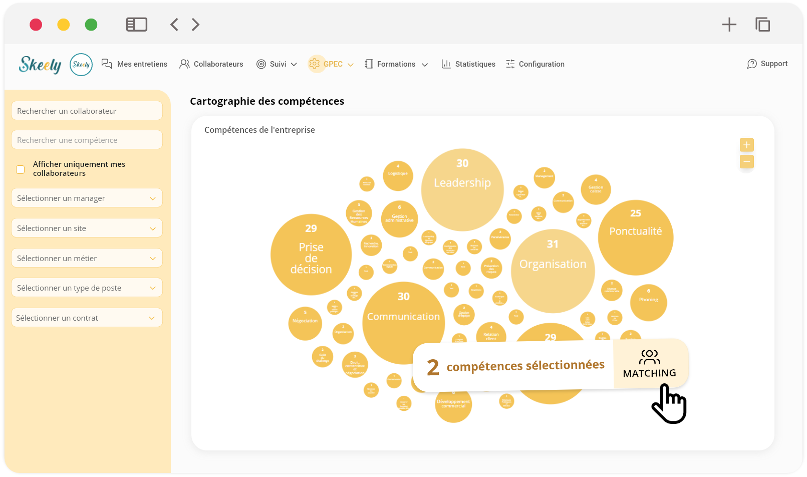 Skeely - La cartographie des compétences, l'un des outils de notre module GPEC