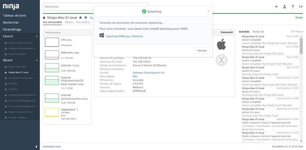 NinjaOne (formerly NinjaRMM) - Accès à Distance