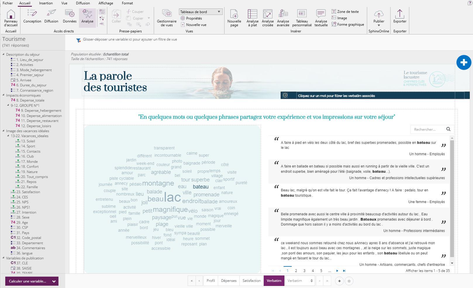 Sphinx iQ 3 - analyse des verbatim