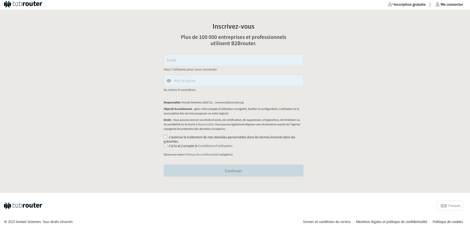 B2Brouter - Inscription gratuite pour faire vos factures électroniques simplement