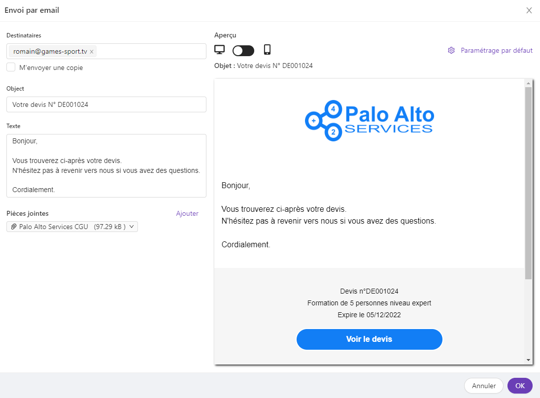 Altoviz - Personnalisation des e-mails