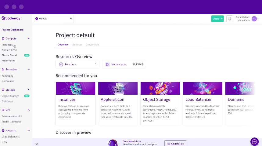 Débutants ou vétérans du cloud building, la console Scaleway est intuitive et robuste Débutants ou vétérans du cloud building, la console Scaleway est intuitive et robuste
