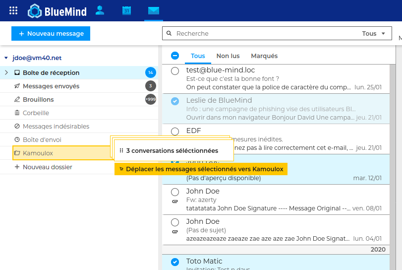 BlueMind - Un webmail full UX design, pensé comme un client lourd