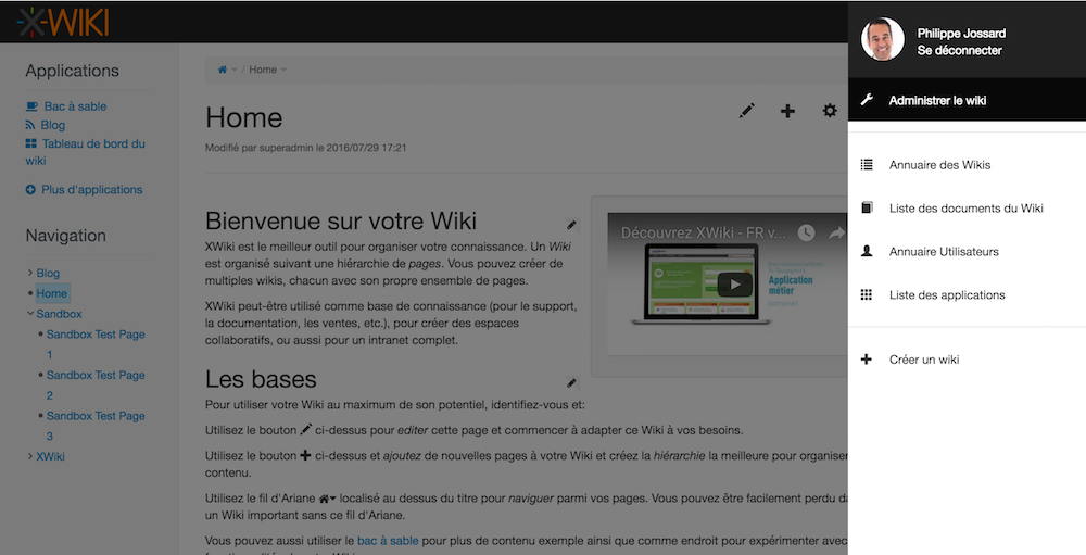 XWIKI-interface 