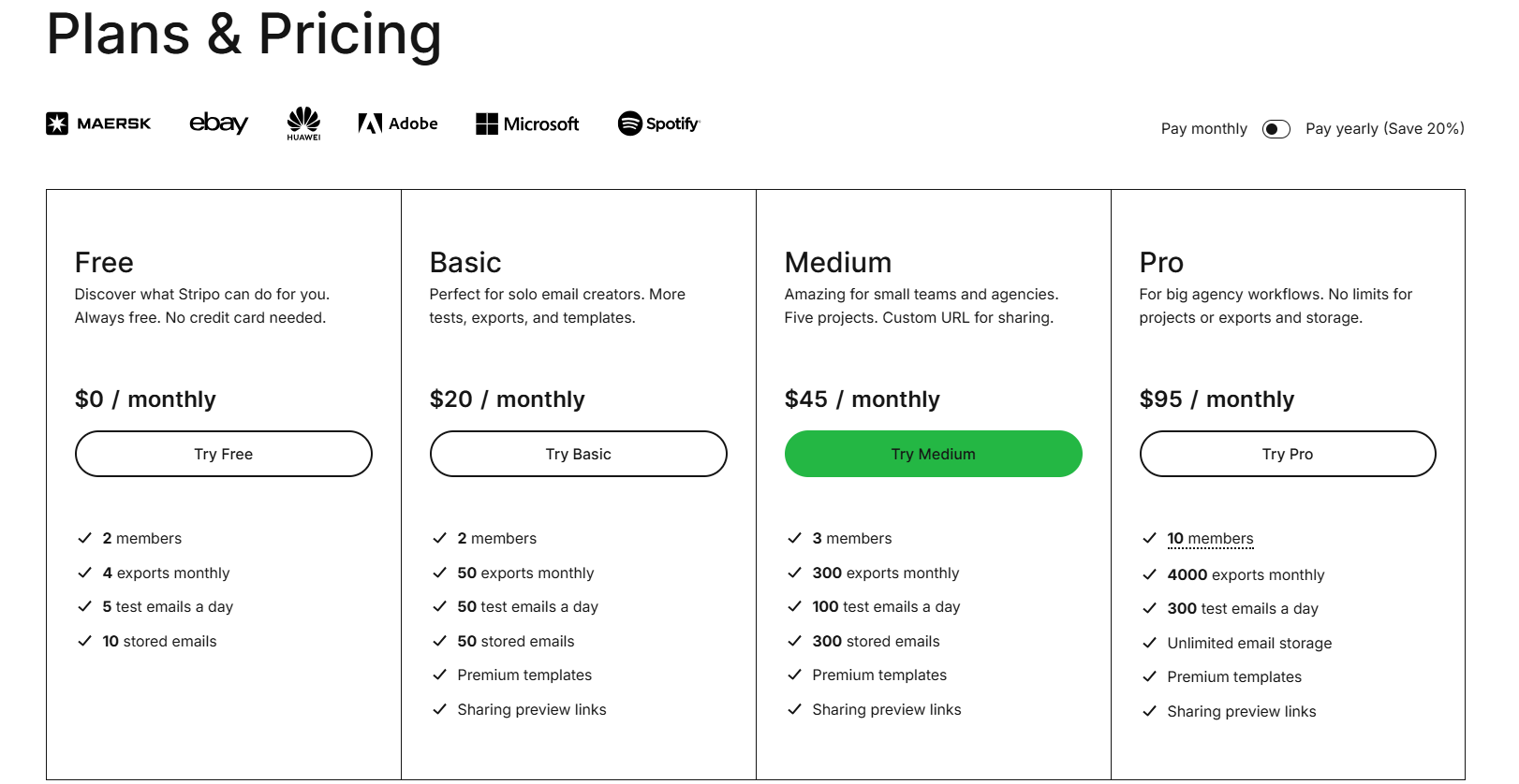 Stripo.email - Stripo.email Pricing