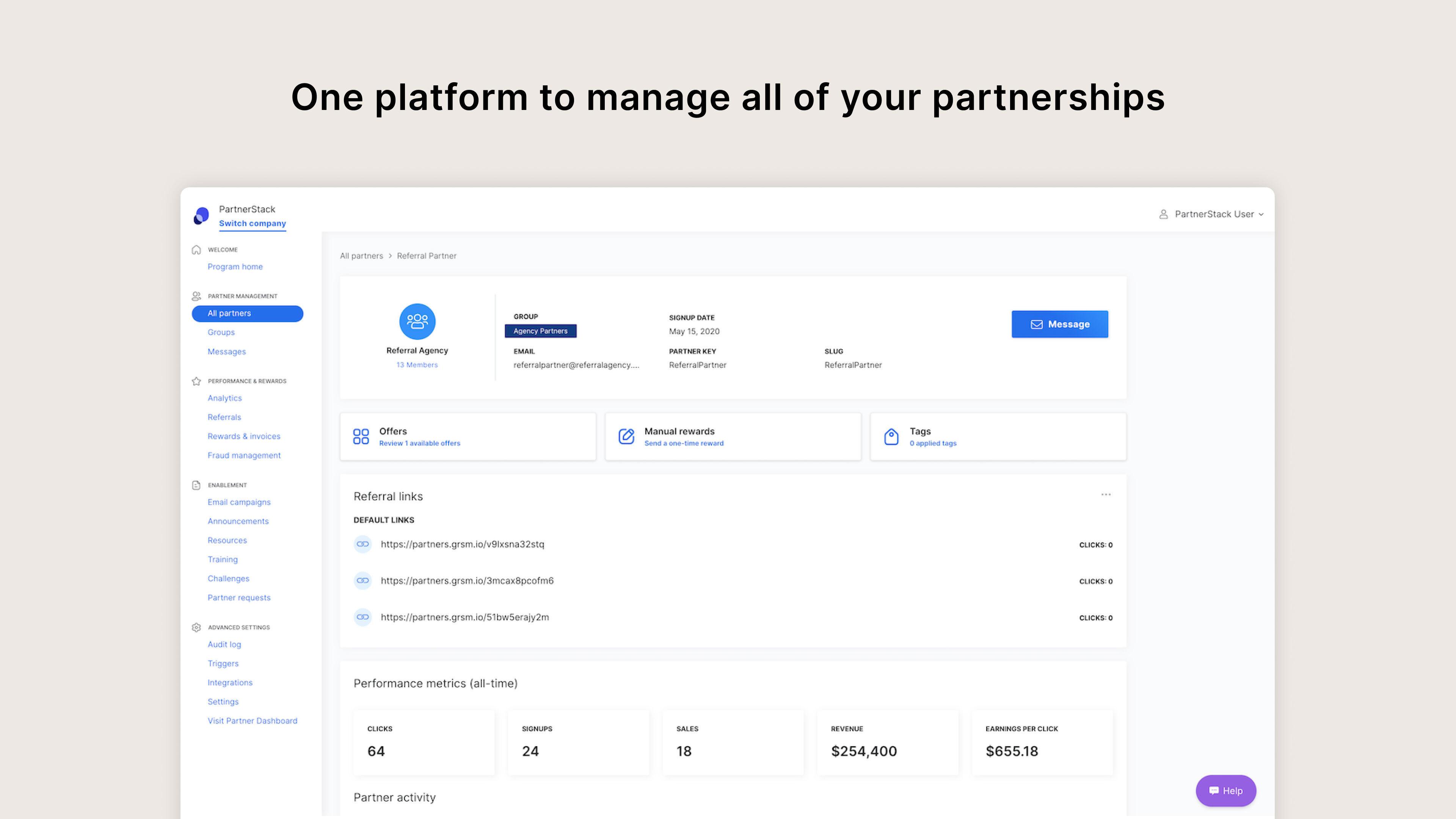 PartnerStack - Multi-channel management