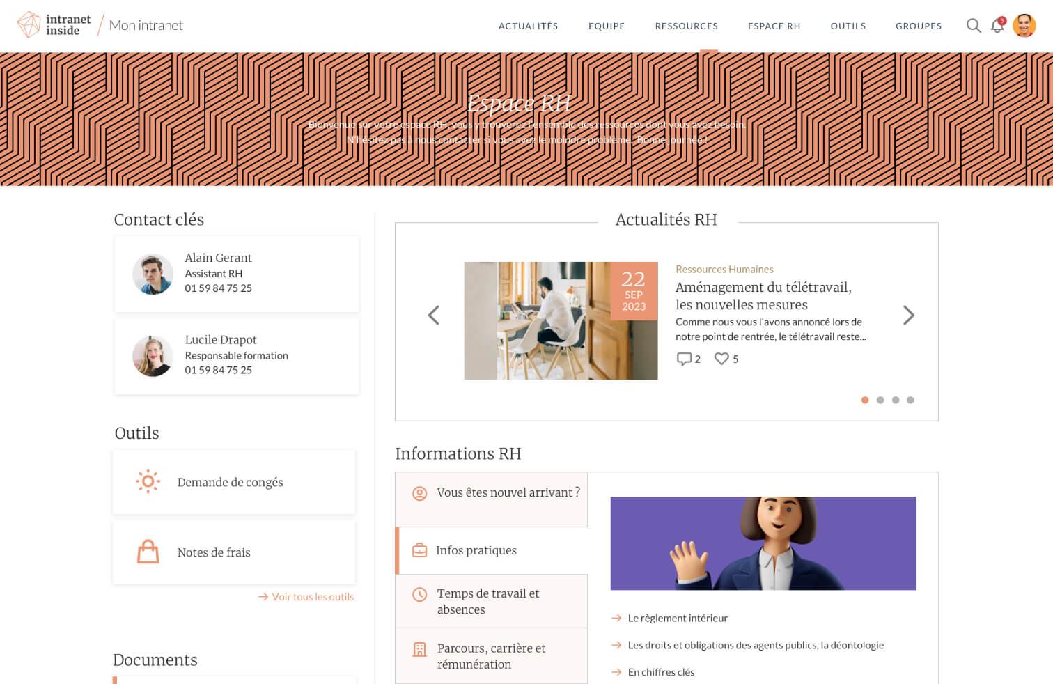 Intranet Inside - RH, marketing, commercial, juridique... Créez tous les espaces métiers dont vous avez besoin