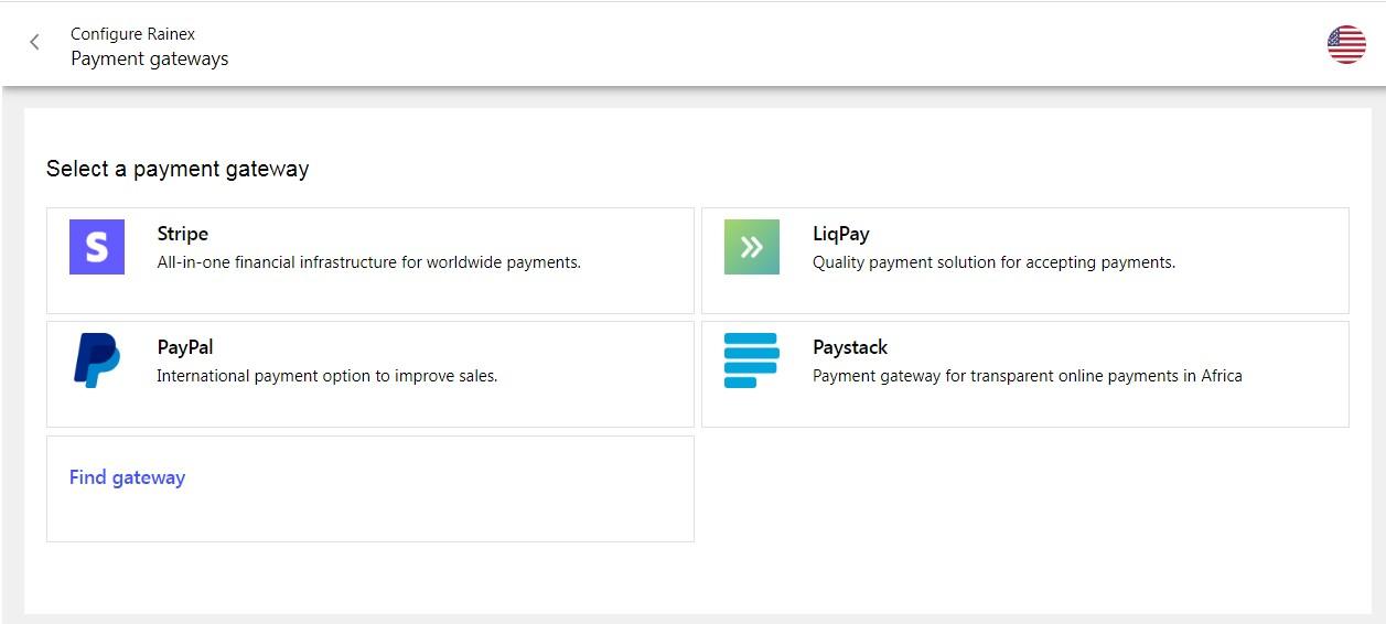 Rainex - Payment gateways