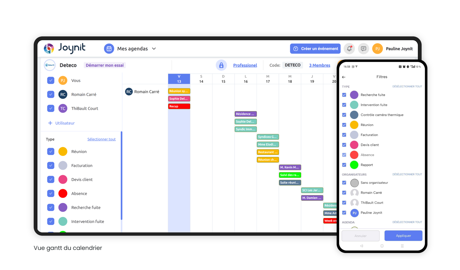 Joynit - outil planning des interventions