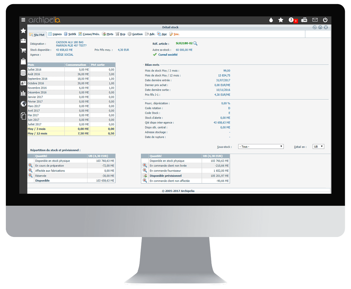 Archipelia - Gestion des stocks