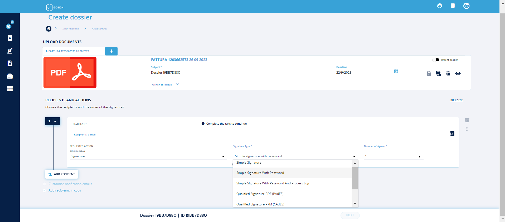 Gosign - signature workflow