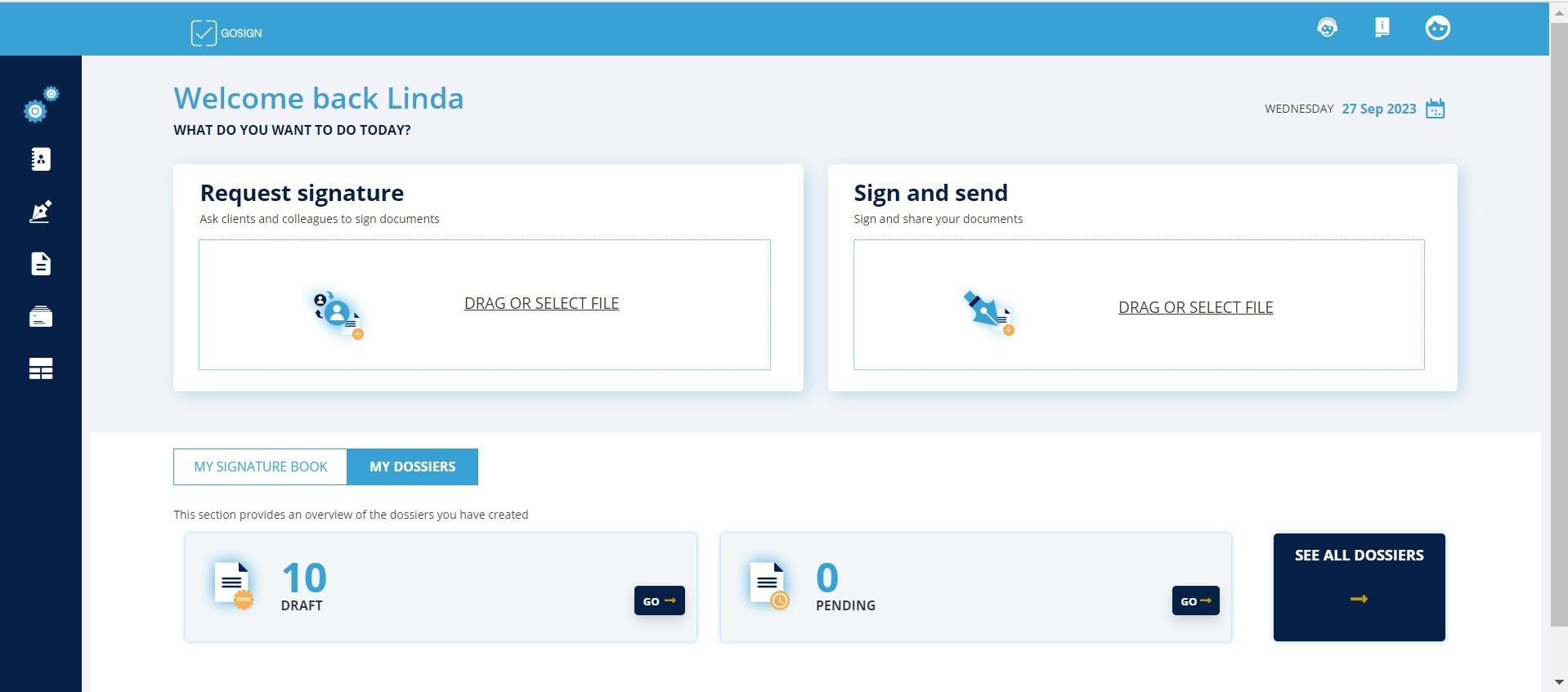 Gosign - homepage