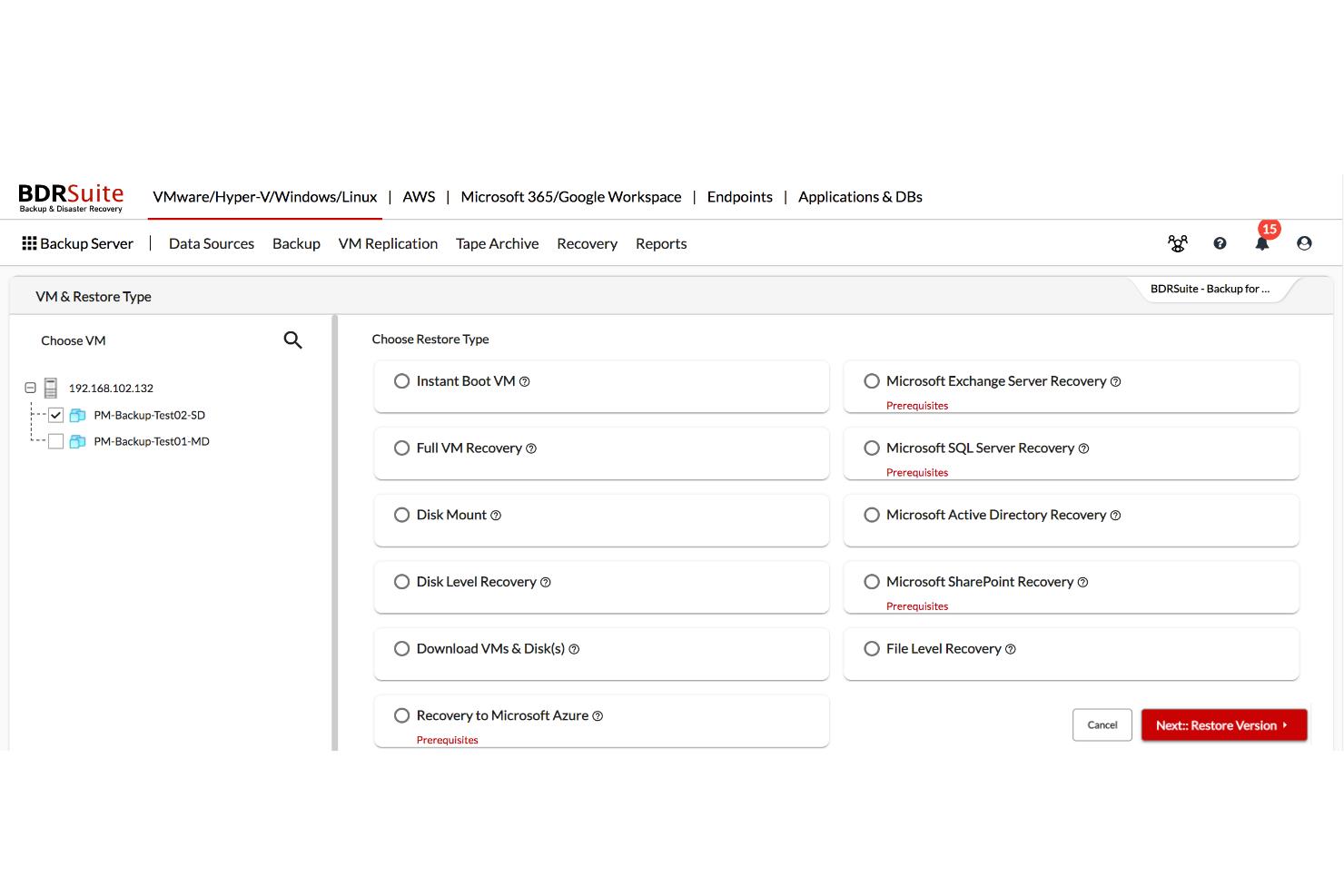 BDRSuite - Screenshot 2