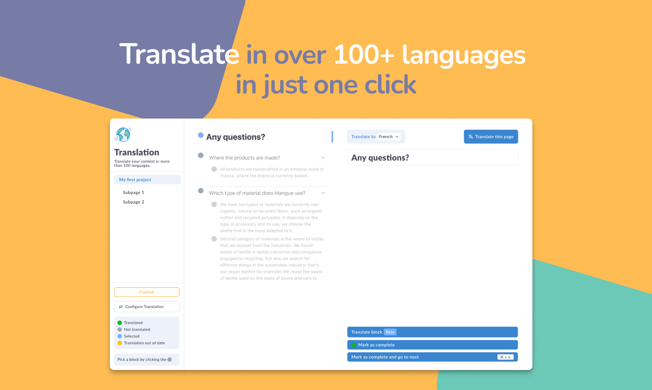 Notice - Translate over 100 languages