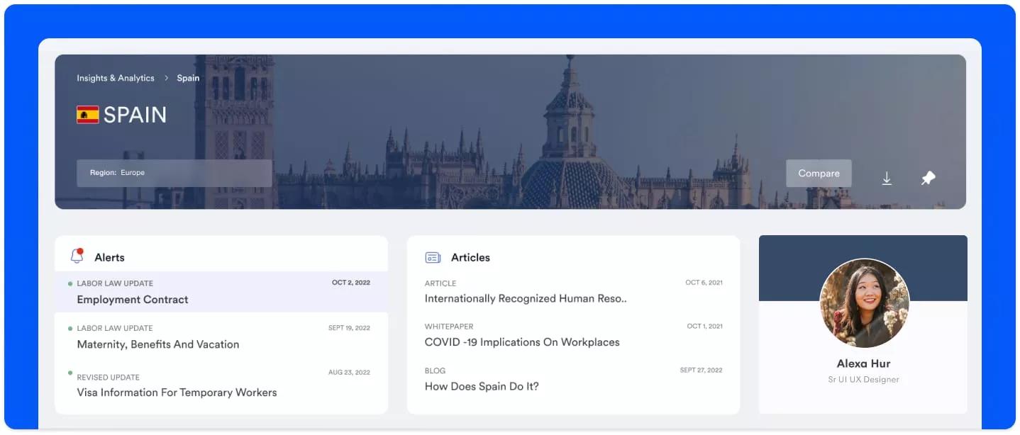 Atlas HXM - Atlas Insight Dashboard:
Leverage data insights and localised country compliance expertise: Tax laws, employment laws, and entity formation.