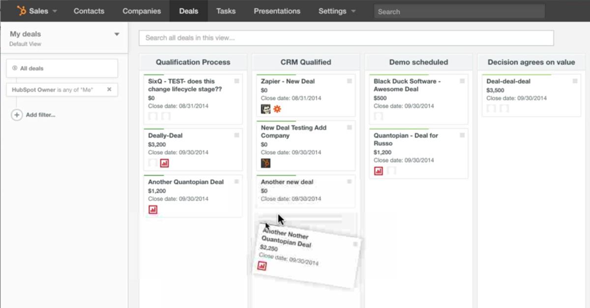 HubSpot CRM - Screenshot 1