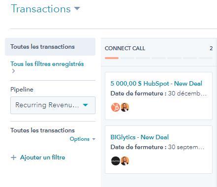 HubSpot CRM - Pipeline de vente dans HubSpot CRM