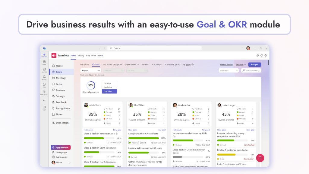 Teamflect - Teamflect's user-friendly goals and OKR module.