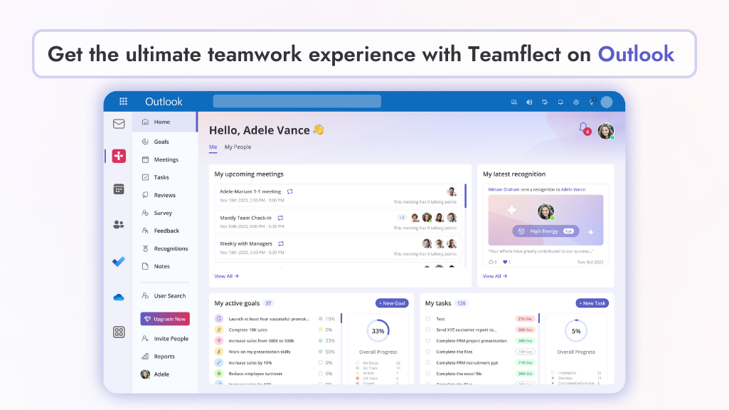 Teamflect - Teamflect's Outlook integration.