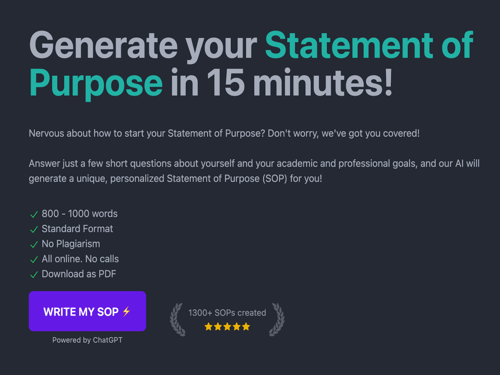 Review SopCreator: Create your Statement of Purpose with AI - Appvizer