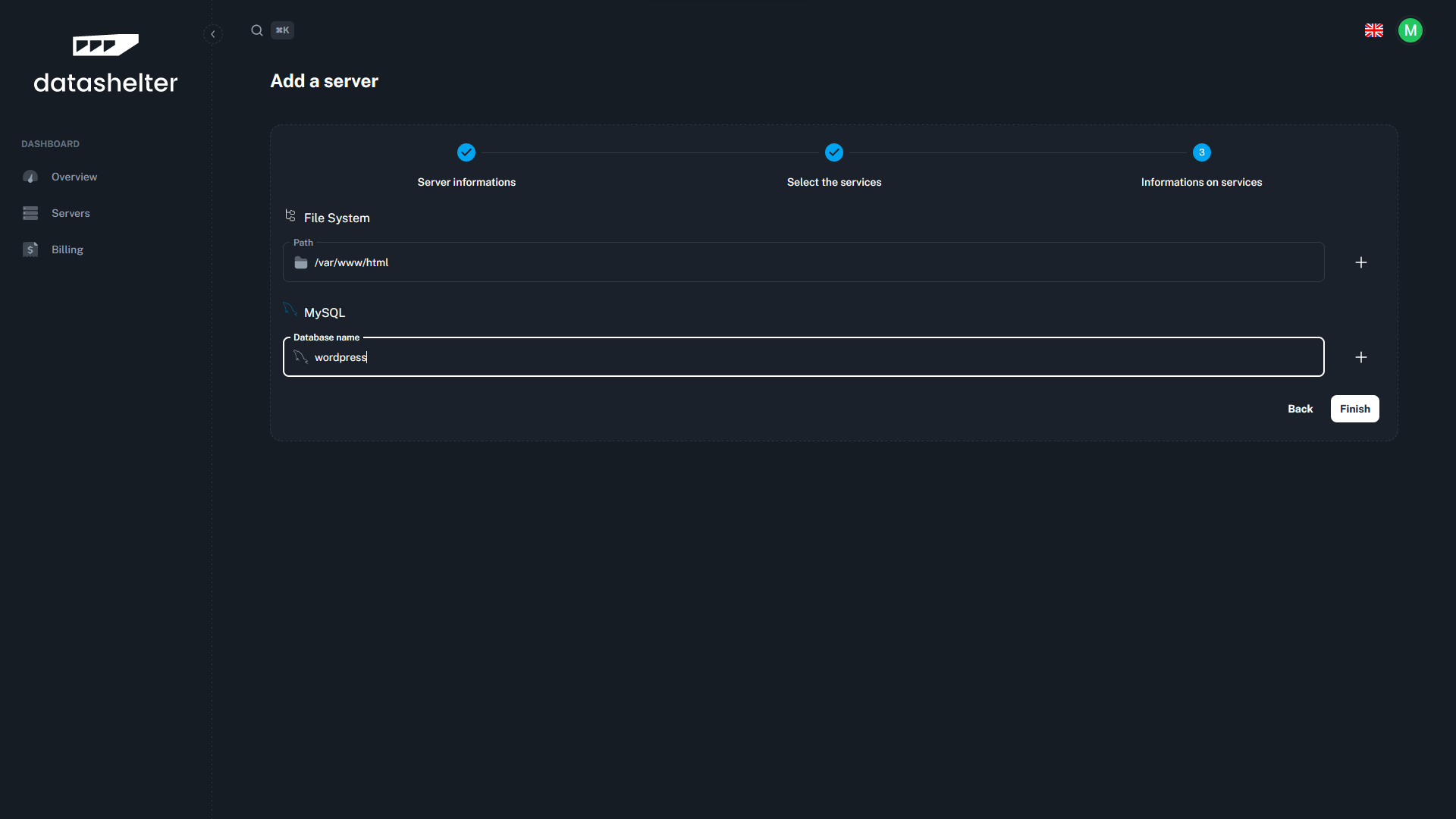 Datashelter - Step 4