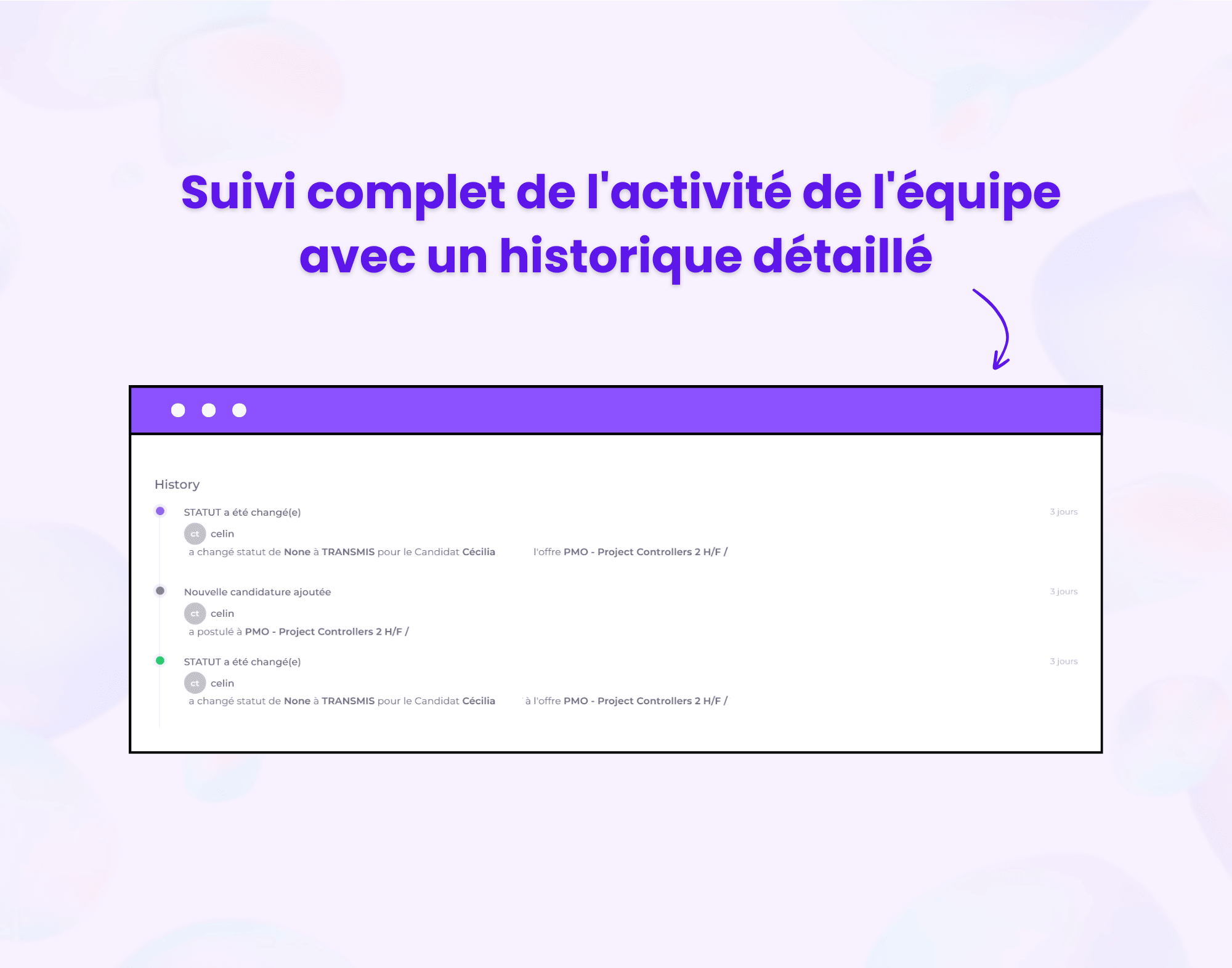BestHR - Historiques de l'activité des membres de l'équipe BestHR